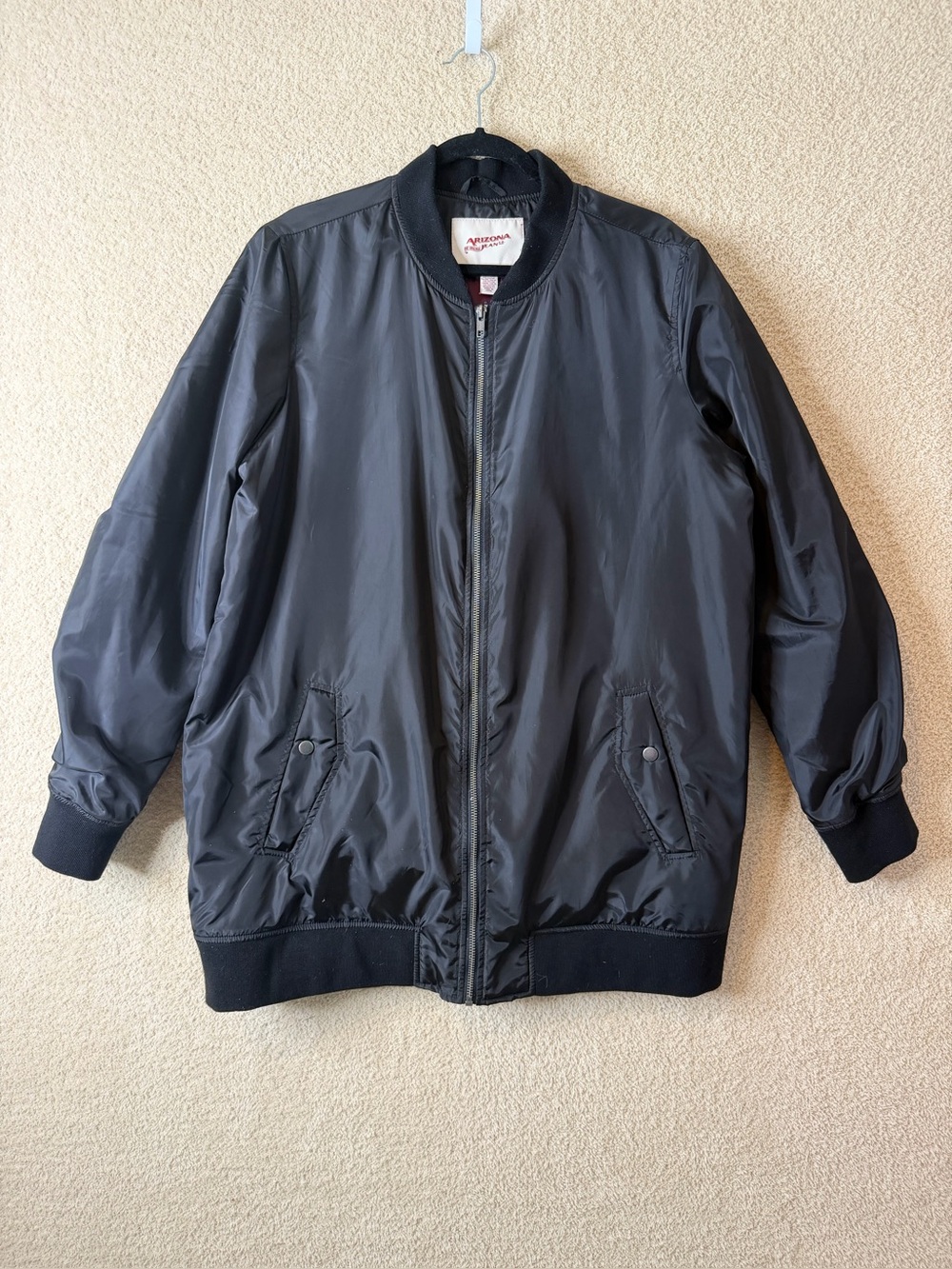 Arizona Jean Co Black Longline Bomber Jacket Women’s Size XL